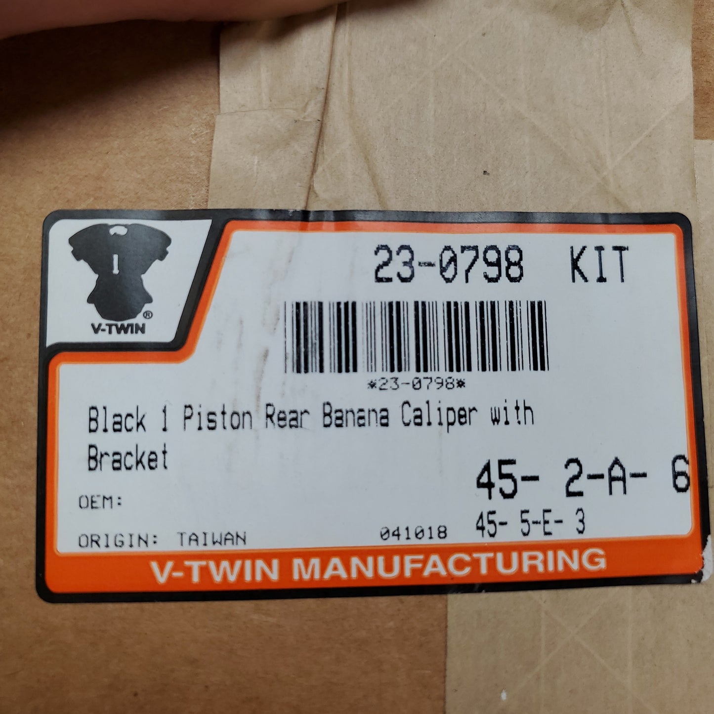 1 Piston Banana black Rear Brake caliper Part#23-0798(teds Vtwin), Stonewall Harley-Davidson