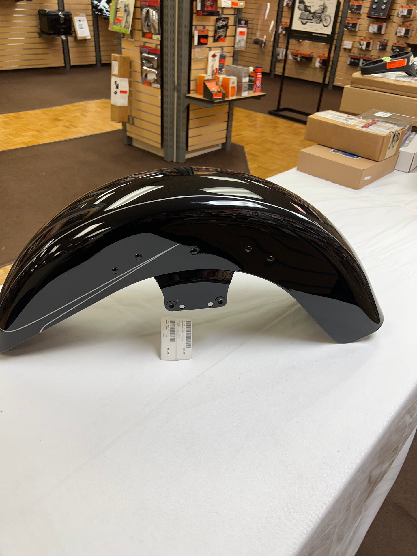 Vivid Black Front Fender with pinstripe