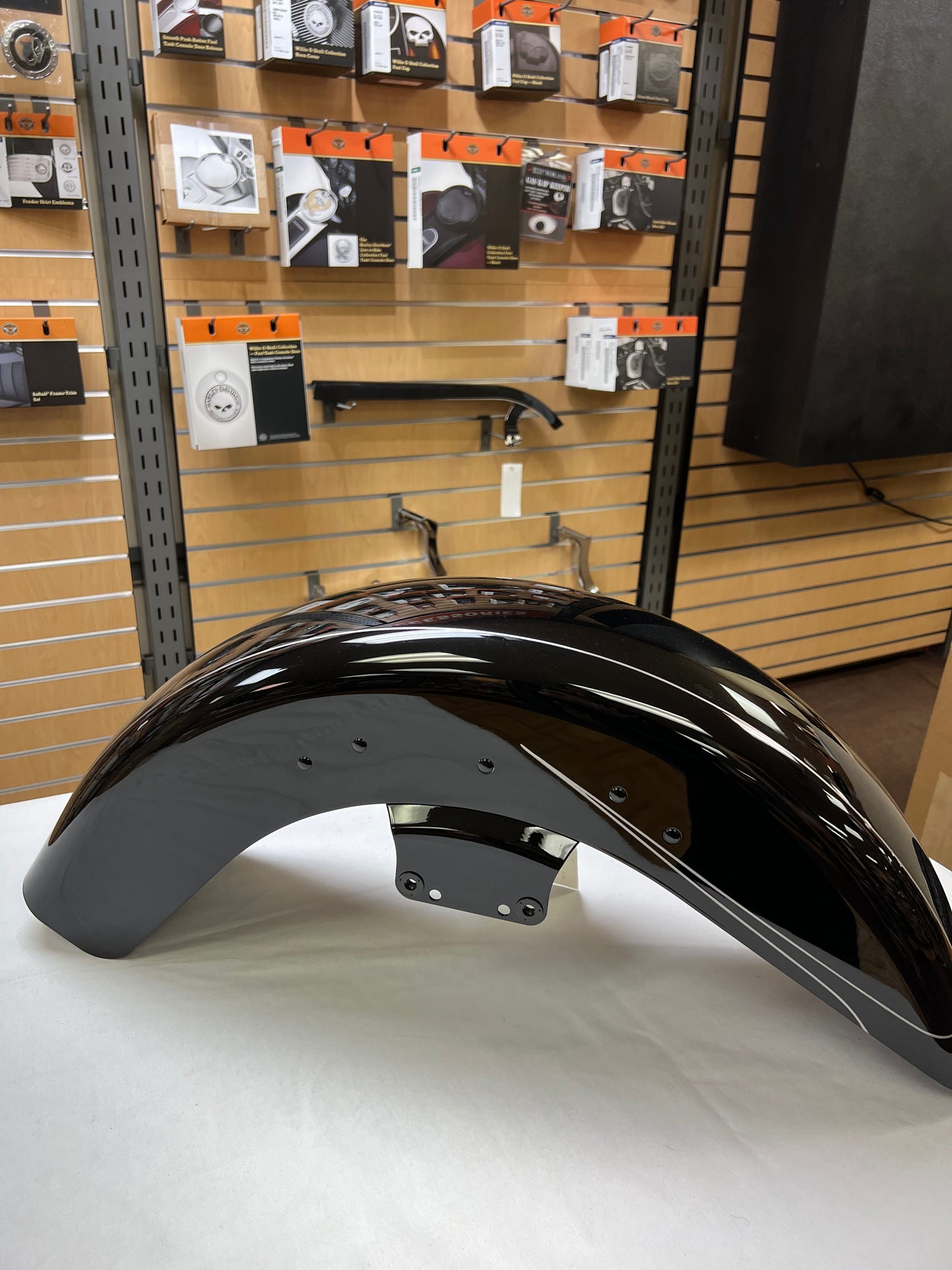 Vivid Black Front Fender with pinstripe