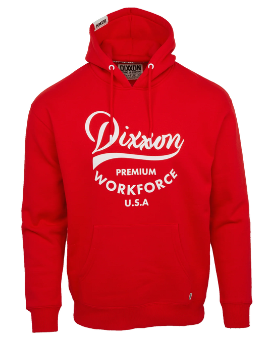 Workforce Red Pullover Hoodie by Dixxon Flannel Co.