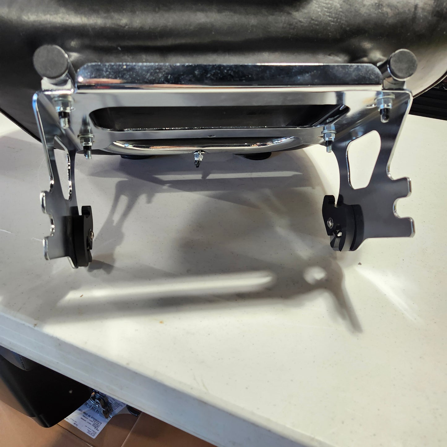 Black denim king pack with Chrome mounting rack