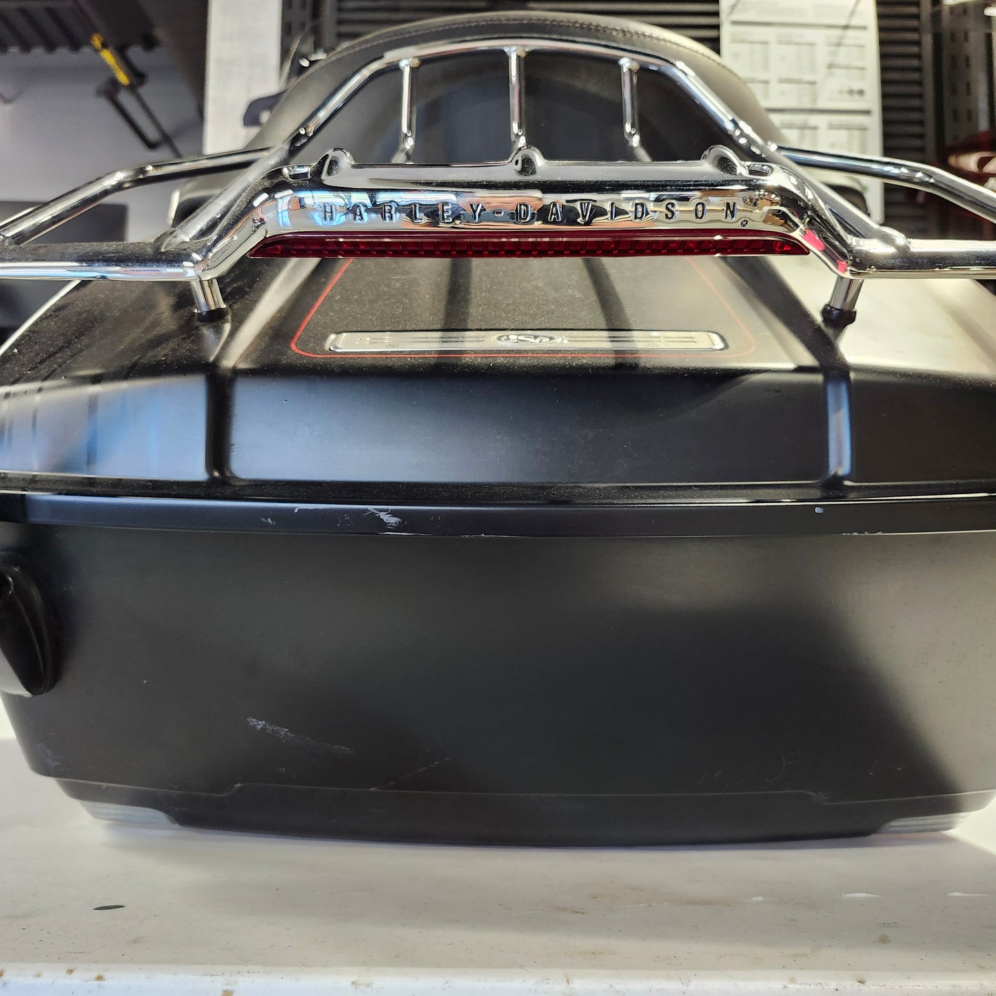 Black denim king pack with Chrome mounting rack