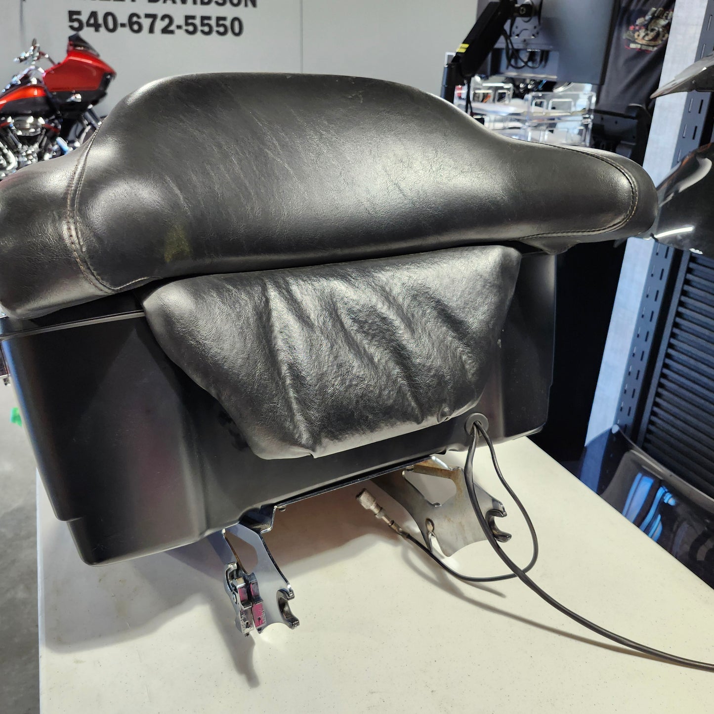 Black denim king pack with Chrome mounting rack