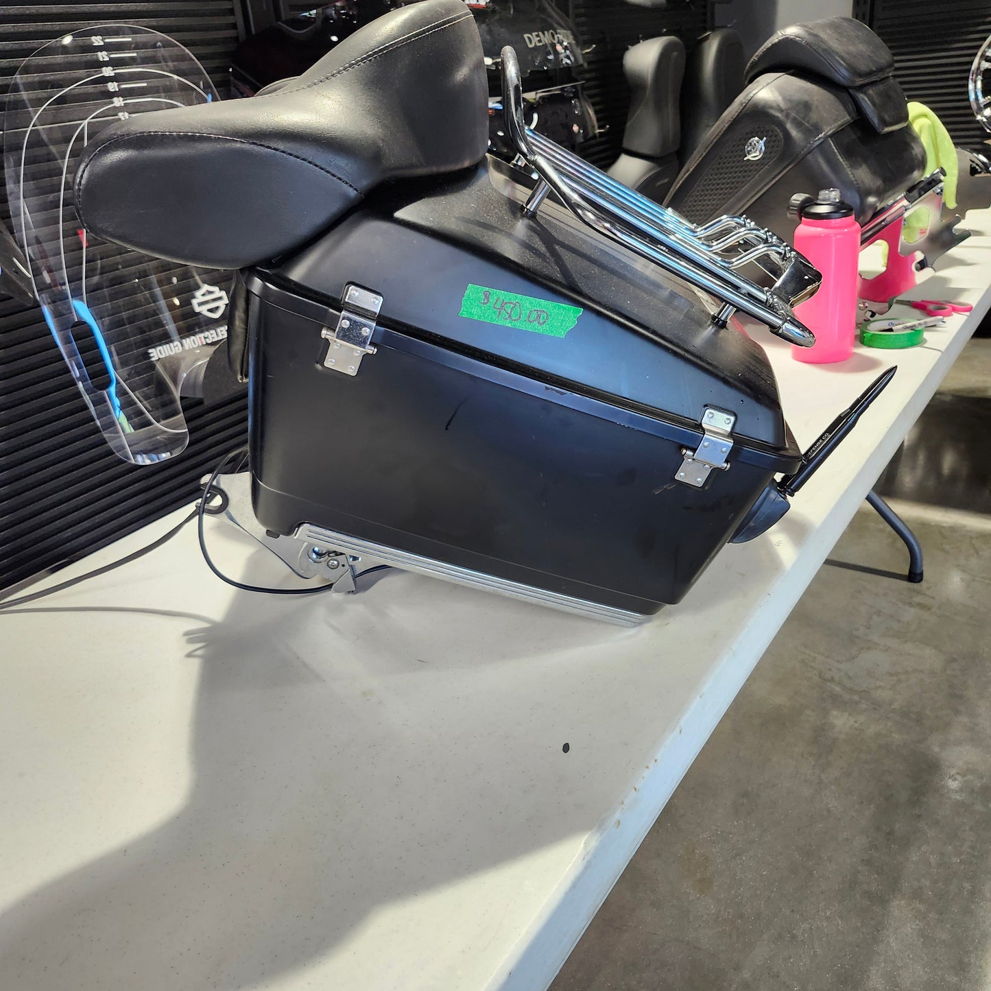 Black denim king pack with Chrome mounting rack