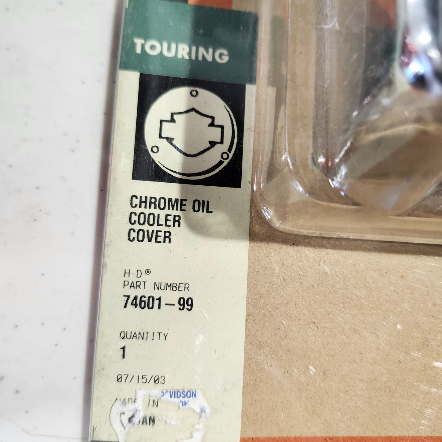 Chrome oil cooler cover. STILL IN THE PACKAGE!! #74601-99