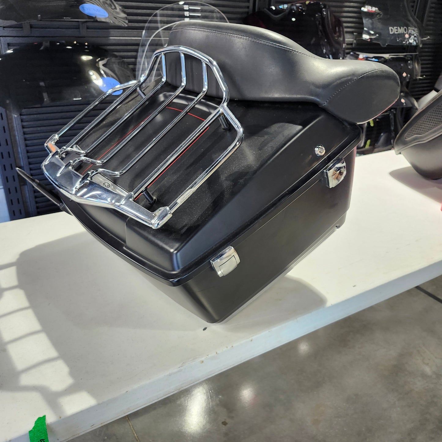 Black denim king pack with Chrome mounting rack