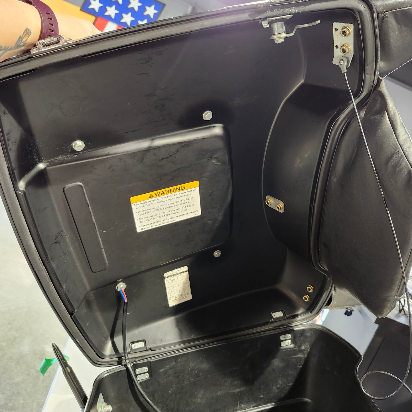 Black denim king pack with Chrome mounting rack