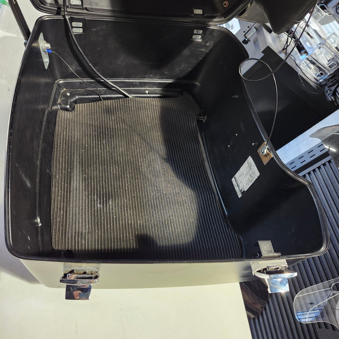 Black denim king pack with Chrome mounting rack